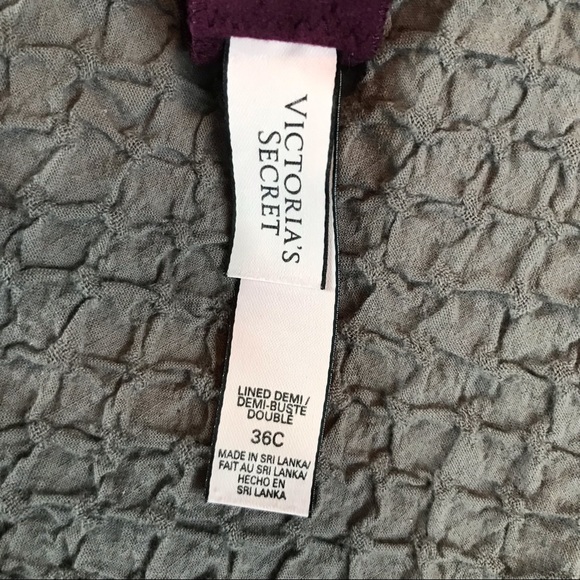 Beautiful plum colored VS lined demi bra with 2 matching pairs of panties EUC - Picture 5 of 12